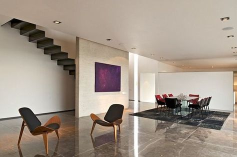 x-house-conrete5 Modern Interior Design, Mexico Design, Stairs Ideas, Modern Architecture Building, Interior Stairs, Living Room Sets Furniture, Living Room Pictures, Facade House, Residential Interior