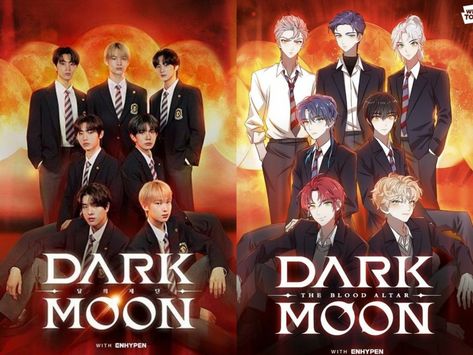 “DARK MOON: THE BLOOD ALTAR” with #ENHYPEN The Dark Moon Webtoon, Enhypen Webtoon Dark Moon Characters, Dark Moon The Blood Altar Wallpaper, Dark Moon Characters, Dark Moon Manhwa, Dark Moon Enhypen Wallpaper, Enhypen Anime, Enhypen Dark Moon Webtoon, Dark Moon Wallpaper