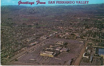 1970's Aerial View of Topanga Mall in Canoga Park Postcard Los Angeles, Canoga Park California, Old Neon Signs, Canoga Park, San Fernando Valley, Redondo Beach, The Good Old Days, Aerial View, The Valley