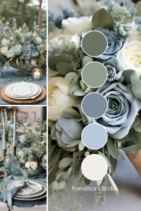 10 Best Spring Wedding Color Palette Ideas To Help Inspire You For Your Special Day - Francisca's Bridal Wedding Color Palette Ideas, Wedding Theme Color Schemes, Spring Wedding Color Palette, Wedding Color Pallet, Color Palette Ideas, Wedding Themes Summer, Green Themed Wedding, Green Wedding Colors, Light Blue Wedding