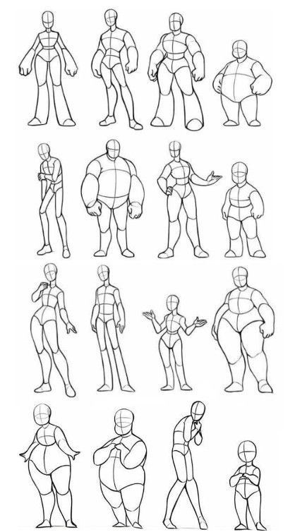 Body Shapes Men Drawing, Human Body Types Drawing, Male Cartoon Body Reference, Lanky Drawing Reference, Body Anatomy Drawing Cartoon, Body Type Male Drawing Reference, Drawing Postures Pose Reference, Drawing Larger Body Types, Drawing Male Body Types