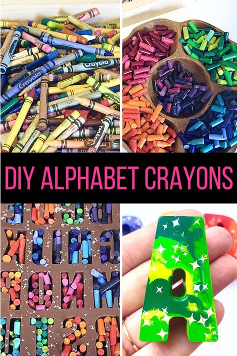 Homemade Crayons, Crayon Activities, Alphabet Crayons, Alphabet Party, Crayon Letter, Making Crayons, Crayon Gifts, Diy Crayons, Crayon Crafts