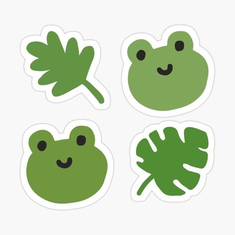 cute frog Sticker Good Stickers, Easy Dragon Drawings, Frog Sticker, Frog Illustration, Homemade Stickers, Frog Drawing, Green Sticker, Frog Design, Tumblr Stickers