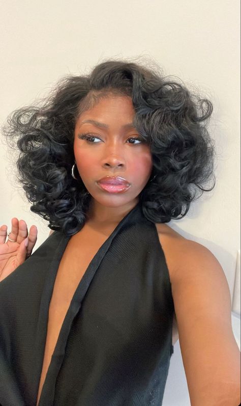 Short Wigs Curly, Hair Styles For Oval Faces Black Women, Vintage Pinup Curls, Short Curly Hairstyles For Black Women Weave, Black Natural Wedding Hair, Wash And Set Hairstyles, Up Do Hairstyles Black Women, Marilyn Monroe Hairstyles On Black Women, Short Hair Weave Styles