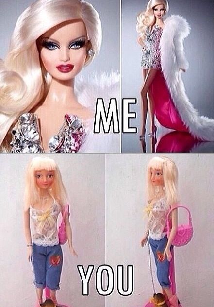 Hahahaha #barbie #meme Humour, Me Vs You, Bad Barbie, Family Dollar, Barbie World, Barbie Girl, Look At You, Bones Funny, Barbie Doll