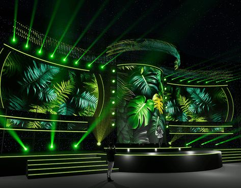 Futuristic Stage Design, Wwe Arena, Venue Aesthetic, Stage Concept, Visual Advertising, Festival Stage, Maple Story, Stage Set Design, Stage Set