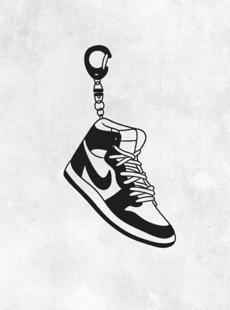 Nike Dunk Tattoo, Nike Shoe Tattoo, Nike Tattoo Ideas, Sneaker Tattoo Ideas, Shoe Tattoo Ideas, Bracelet Tatoos, Nike Doodle, Keychain Tattoo, Sneaker Tattoo