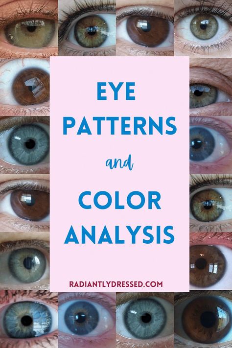 Have you ever looked closely at your eye to see all the unique patterns? Those patterns have markers that are tied to specific seasons and aid in color analysis and finding your best colors. Color Seasons Eyes, Eye Season Iridology, Iris Patterns Eye, Blue Autumn Color Analysis, Winter Eye Pattern Color Analysis, Cool Winter Eyes, Blue Eye Color Chart, Seasonal Eye Patterns, Seasonal Color Analysis Eyes