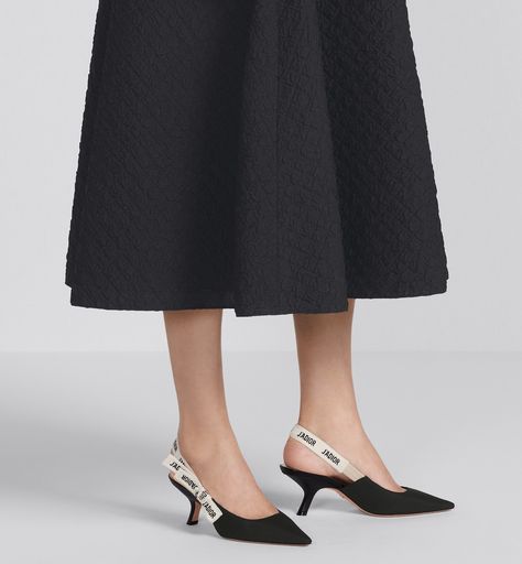 J'Adior Slingback Pump Black Technical Fabric | DIOR Couture, Dior Slingback, Dior Flats, Fashion Inspo Casual, Dior Atelier, Ribbon Flats, Luxury Gifts For Women, Luxury Gifts For Her, Luxury Designer Shoes