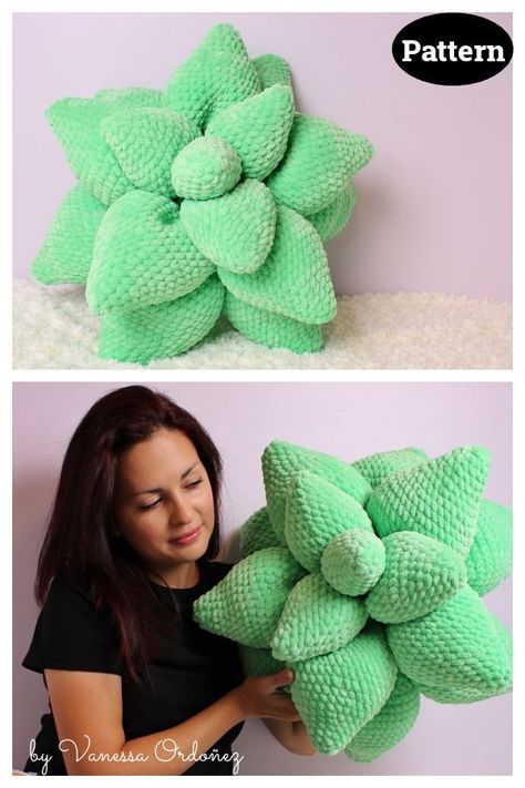 Large Succulent Pillow Crochet Pattern Crochet Succulents Free Pattern Pillow, Amigurumi Patterns, Crochet Succulent Plush, Succulent Pillow Crochet Pattern, Crochet Pillows Free Patterns Flower, Succulent Crochet Pillow, Crochet Succulent Pillow Pattern Free, Crochet Leaf Pillow Free Pattern, Succulent Pillow Crochet