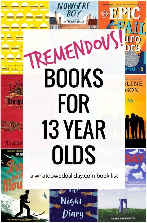 List of good books for 13 year olds. This age can be tricky for finding great books that are not too young or too mature. #childrensbooks 4 Books That Stopped Me From Wasting Time, Book For 13+, Books For 11-13, Good Books For 13-14, Books For Thirteen Year Olds, Good Books For 13, Books For 13 Year Girl, Books For 13 Yo, Books For 13+