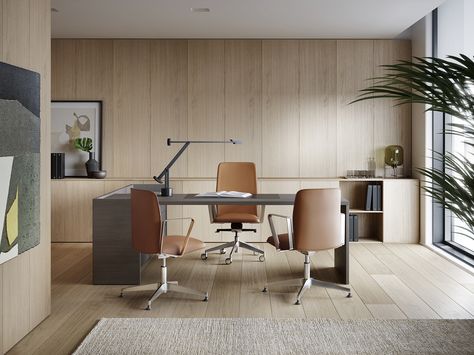 The Allure Chair offers aesthetic and ergonomic benefits for executive boardrooms, conference or corporate meetings. Minimal Office Design, Executive Office Design, Ceo Office, Lawyer Office, Interior Kantor, Small Office Design, Executive Room, Office Interior Design Modern, Modern Office Interiors