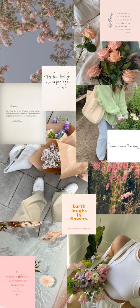 Spring Collage Wallpaper, Wallpaper Photo Collage, Floral Phone Wallpaper, Spring Phone Wallpaper, Collage Wallpaper, Pretty Phone Wallpaper, Wallpaper Photo, Spring Wallpaper, Spring Aesthetic