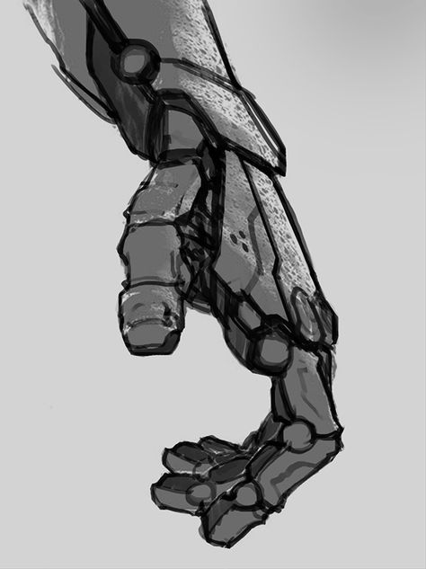 Concept arm Mechanical Arm Aesthetic, Artificer Prosthetic Arm, Simple Arm Drawing, Character Design Metal Arm, Futuristic Prosthetic Arm, Prothestic Arm Concept Art, Mechanical Arm Fantasy Art, Robot Arm Aesthetic, Arm Shading Reference