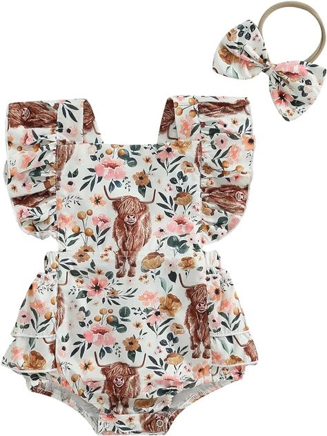 Zoo Outfit Spring, Country Baby Girl Clothes, Western Baby Girls, Baby Cowgirl Outfits, Baby Girl Summer Clothes, Western Baby Clothes, Country Baby Girl, Cow Outfits, Western Girl Outfits