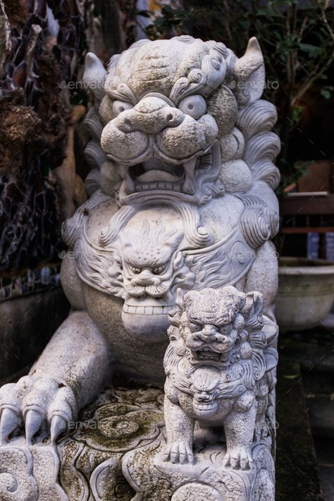 Lion stone statue, asian architecture at Vietnam. by romankosolapov. Lion stone statue, asian architecture at Vietnam #Affiliate #statue, #stone, #Lion, #asian Stone Sculptures, Stone Lion, Fu Dog, Stone Statue, Asian Architecture, Ganesh Statue, Stone Statues, Design Toscano, Stone Sculpture