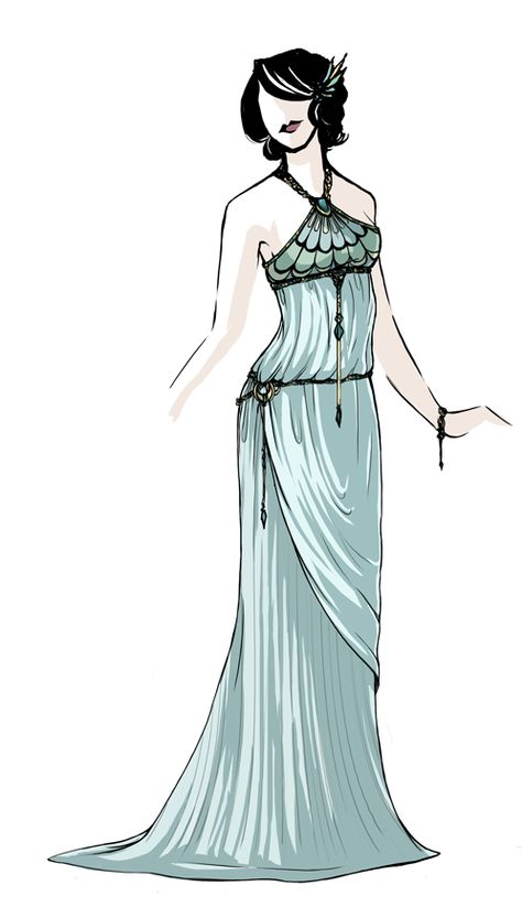 Greco-Nouveau Dress - Wedding by daestwen.deviantart.com on @deviantART Art Nouveau Dress Evening Gowns, Art Nouveau Fashion Dress, Art Nouveau Dresses, Art Nouveau Costume, Art Neauveau Fashion, Art Nouveau Fashion Modern, Art Nouveau Aesthetic Outfit, Art Nouveau Clothes, Mucha Costume