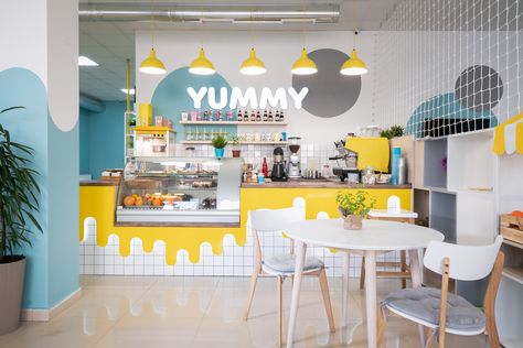 Behance :: Search Bakery Seating, Vitrine Design, Kids Restaurants, Bakery Design Interior, Kids Cafe, Coffee Shop Interior Design, Cafe Shop Design, Coffee Shops Interior, 카페 인테리어 디자인