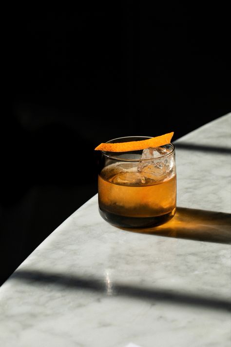 Photography created by Sarah King of SK Photography. Old fashioned cocktail sitting on marble bartop. Los Angeles, Cocktail Dark Aesthetic, Old Fashioned Drink Aesthetic, Cocktail Styling Photography, Old Fashioned Cocktail Photography, Cocktail Lifestyle Photography, Dark Cocktail Photography, Old Fashioned Cocktail Aesthetic, Moody Cocktail Photography