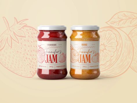 Jam Packaging Design: Strawberry and Orange by Hoot Design Studio on Dribbble Logos, Jam Packaging Design, Jar Label Design, Honey Jar Labels, Jam Packaging, Farm Logo Design, Jam Label, Orange Jam, Jar Packaging