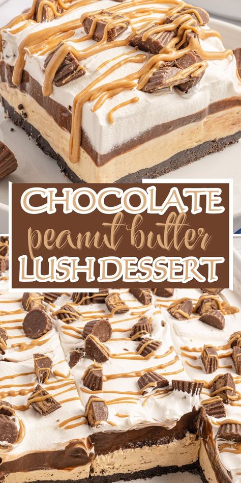 Peanut Butter Pie Birthday Cake, Pie, Peanut Butter Torte Dessert Recipes, Easy Desserts With Chocolate Pudding, Reeces Cup Dessert, Peanut Butter Mousse Brownies, Chocolate Pudding Peanut Butter Dessert, No Bake Peanut Butter Lasagna, Reese Cup Bars