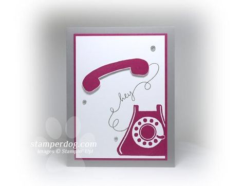 What color telephone did you have as a kid? Here's an easy Berry Burst Color Telephone Card! Stampin Up Lets Chat, Lets Chat Stampin Up Cards, Craft Nook, Lets Chat, Free Stamps, Phone Cards, Let's Chat, Craft Day, Phone Card