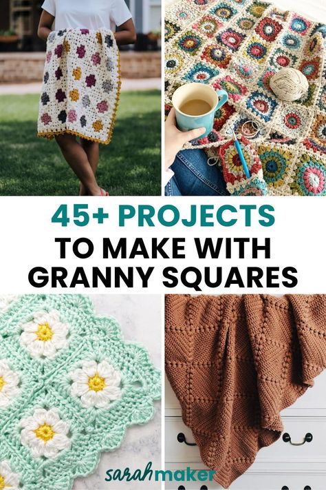 Ask any crocheter – granny squares are a classic! In this article, I’ll share 45+ of our favorite granny square projects with you. From cozy blankets to trendy tote bags, there are so many things to make with granny squares! Grab your hooks and let’s get started! Amigurumi Patterns, Crochet Granny Squares Projects, Easy Flower Granny Square Crochet, Big Granny Square Projects, Crochet Project With Granny Squares, Make With Granny Squares, Granny Square Things To Make, Grandma Squares Crochet, Things To Make With Granny Square