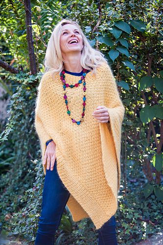 Ravelry: Poncho pattern by Evi Volf Easy Poncho Knitting Pattern, Poncho Patterns, Knitting Poncho, Poncho Knitting Patterns, Crochet Poncho Patterns, Poncho Pattern, Sweater Crochet Pattern, Crochet Poncho, Knitted Poncho