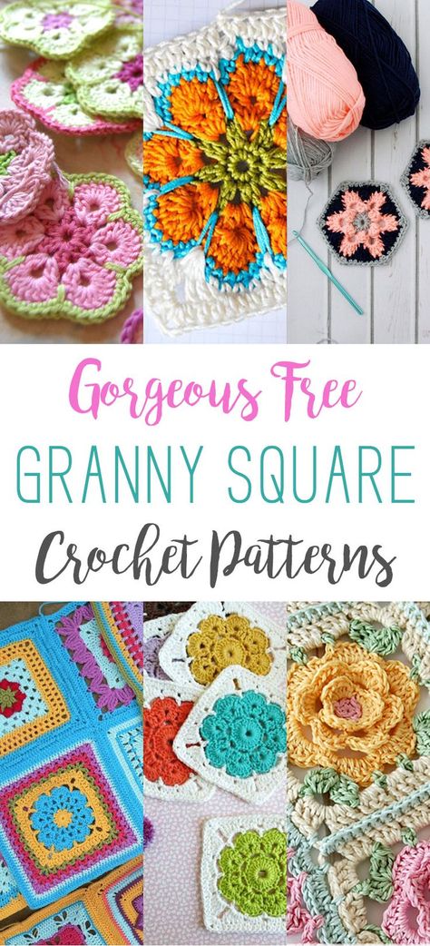 Crochet Squares, Motifs Granny Square, Granny Square Crochet Patterns, Crochet Blocks, Stitch Crochet, Crochet Square Patterns, Granny Squares Pattern, Granny Square Crochet Pattern, Crochet Square