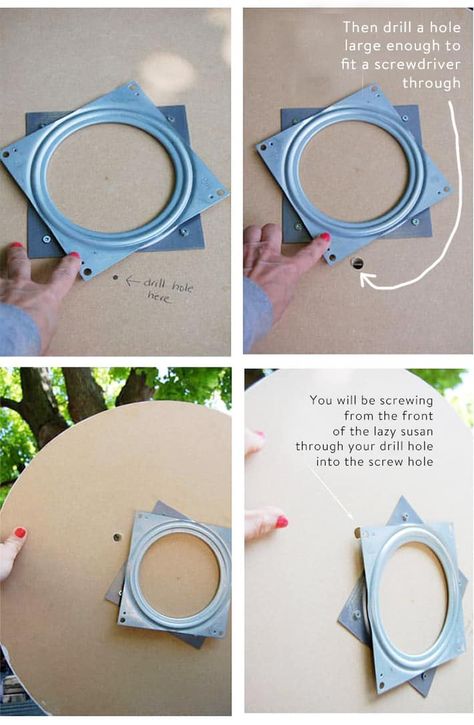 How to DIY a custom Lazy Susan for your cupboards. Patchwork, Make A Lazy Susan Diy, Diy Lazy Susan Turntable, Lazy Susan Diy, How To Make A Lazy Susan, Painted Lazy Susan, Diy Lazy Susan, Lazy Susan Turntable, Hout Diy