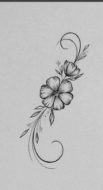 Hoa Mini Tattoo, Pyrography Patterns Free Printable, Tattoo Hoa Mini, Cherry Blossom Tattoo Drawing, Cherry Art Drawing, Floral Design Drawing, Cherry Blossom Drawing, Cream Tattoo, Pencil Drawings Of Flowers