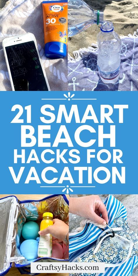 Dive into our curated collection of ultimate beach hacks! Discover ingenious skin care tips to protect and nourish under the sun, the must-have travel essentials for a hassle-free beach getaway, and clever car cleaning hacks to keep your vehicle sand-free. Seamlessly blend adventure and self-care with this ultimate guide! Beach Day Hacks, Beach Life Hacks, Beach Vacation Tips, Trip Hacks, Beach Hacks Clever Ideas, Beach Vacay, Kid Hacks, Shell Collection, Kiddie Pool