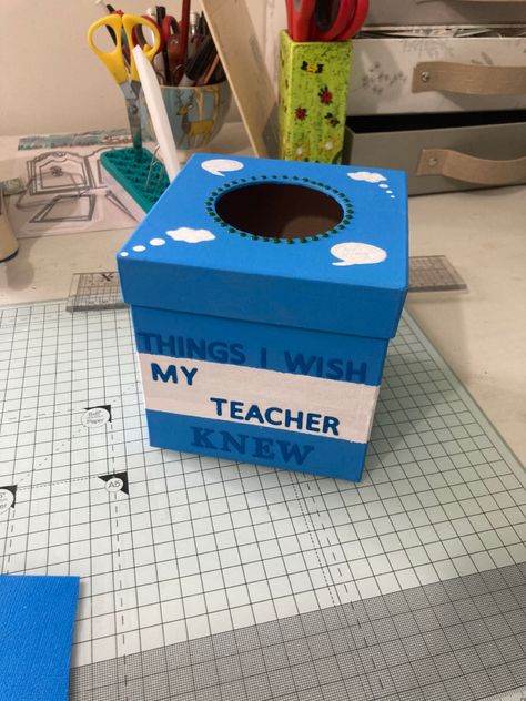 Suggestion Box For Classroom, Question Box For Classroom, Things I Wish My Teacher Knew, Worry Box Classroom, Suggestion Box Ideas Creative, Treasure Box Ideas For Classroom, I Wish My Teacher Knew, Kindergarten Teacher Classroom, English Classroom Decor