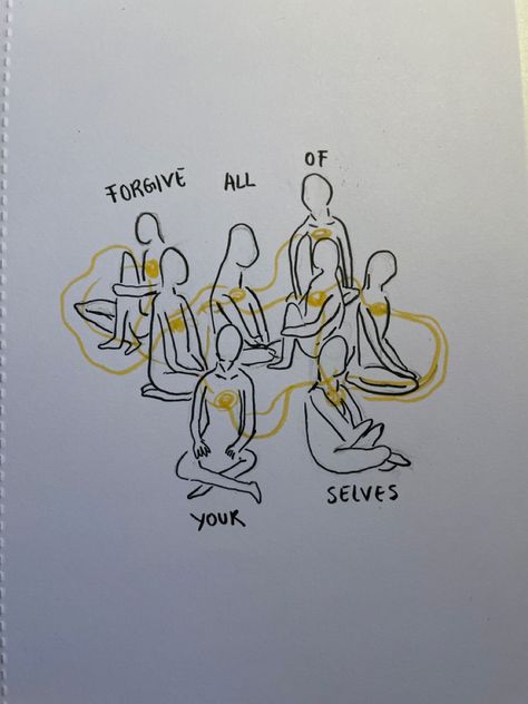 Forgiveness Art Drawing, Forgiveness Art Painting, Forgiveness Drawing Art, Forgive All Of Yourselves, Psychology Drawing Illustrations, Brain Overthinking Art, Painting Of Overthinking, Healing Art Drawing, Drawings About Healing