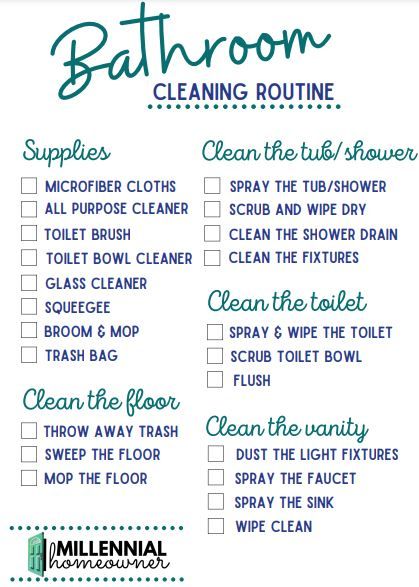 Organisation, Cleaning Bathroom Checklist, Bathroom Cleaning List, Bathroom Checklist, House Cleaning List, Bathroom Cleaning Checklist, Household Cleaning Schedule, Organizing Business, Cleaning Chart