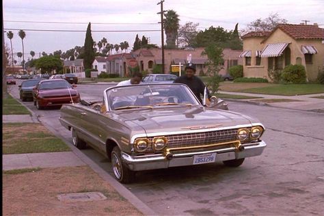 1963 Chevrolet Impala Convertible from Boyz 'n' the Hood (1991) Chevrolet Impala 1963, 1963 Chevy Impala, Impala Car, Boyz N The Hood, 64 Impala, Hip Hop World, Lowrider Art, Drifting Cars, Lowrider Cars