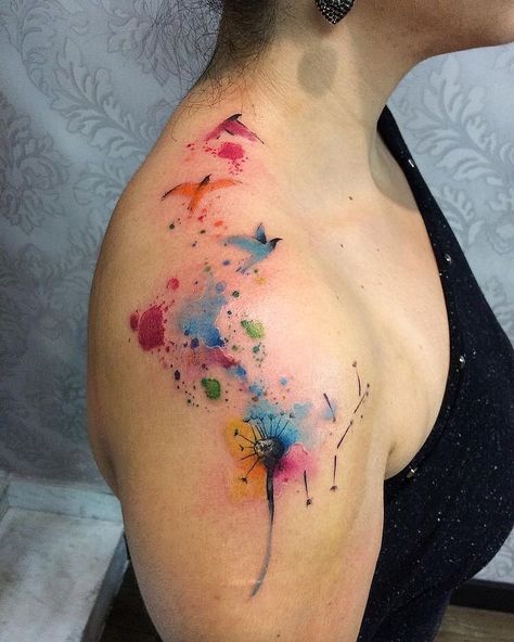 40 Stunning Watercolor Tattoo Ideas and Designs - 100 Tattoos Watercolour Flower Tattoos For Women, Wrist Tattoos For Women Watercolor, Watercolour Flowers Tattoo, Watercolor Half Sleeve Tattoo For Women, Colourful Back Tattoos Women, Tattoo Watercolor Flower, Watercolor Arm Tattoo, Watercolor Tattoo Ideas Women, Watercolor Tattoos For Women Unique