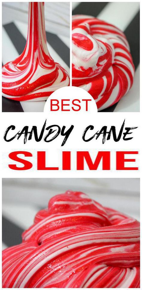 Fluffy slime recipe that is the coolest! Easy candy cane slime idea that kids, teens & tweens love. Great DIY craft projects to make when bored or fun slime project. Slime tutorial w/ step by step instructions. Great Fall crafts & Winter crafts, Christmas crafts, Thanksgiving craft projects for kids, teens & tweens. Try this fluffy slime recipe today #slime #kidsactivities