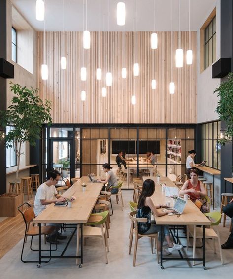 Office Design Concepts, Canteen Design, Office Cafeteria, Cafeteria Design, Coworking Space Design, Innovative Office, Creative Office Space, Open Space Office, Cool Office Space