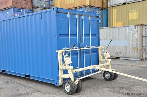 The Container Tow working with a van Shipping Container Sheds, Moving Containers, Shipping Container Buildings, Iso Container, Metal Shop Building, Metal Building Kits, Container Bar, Container Conversions, Cargo Container