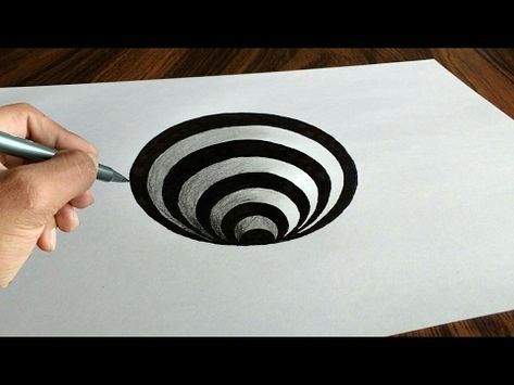 games for Very Easy Trick Art How to Draw a Round Hole on Paper drawings for teenagers Very Easy! Tr Trick Art, Optical Illusions For Kids, Image Illusion, Easy 3d Drawing, Skitse Bog, Illusion Kunst, Easy Pencil Drawings, 3d Pencil Drawings, Optical Illusion Drawing
