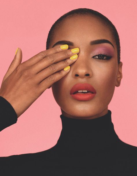 Awesome Makeup for dark skin.  When yellow nail polish actually looks great! Id Magazine, Yellow Nail Polish, Beauty Blogs, Alasdair Mclellan, Jourdan Dunn, Glow Skin, Anja Rubik, Fashion Magazine Cover, Manicure Y Pedicure