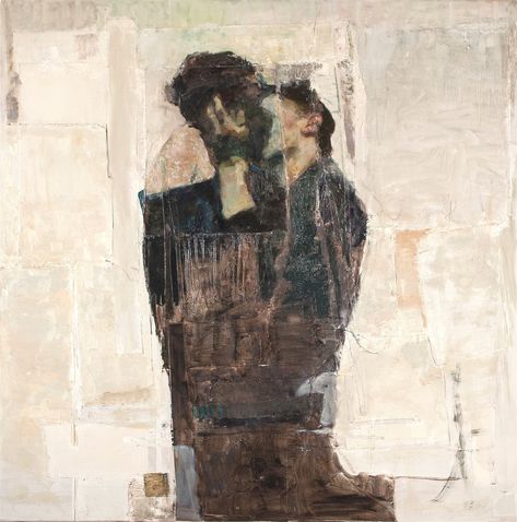 Ron Hicks, Art Love Couple, Painting Ideas Creative, Abstract Techniques, Art Of Love, Simple Aesthetic, Simple Acrylic Paintings, The Embrace, Night Painting