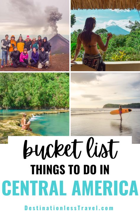 This blog outlines 21 amazing things to do in Central America to help you create a travel bucket list. It inlcudes a variety of experiences across all of the countries in Central America. If you're planning to ever visit Central America, this blog is a must real to ensure you don't miss out some epi things to do and places to see! Mexico, South America Destinations, Costa Rica, Central America Destinations, America Trip, Panama Travel, Guatemala Travel, Central America Travel, Costa Rica Travel