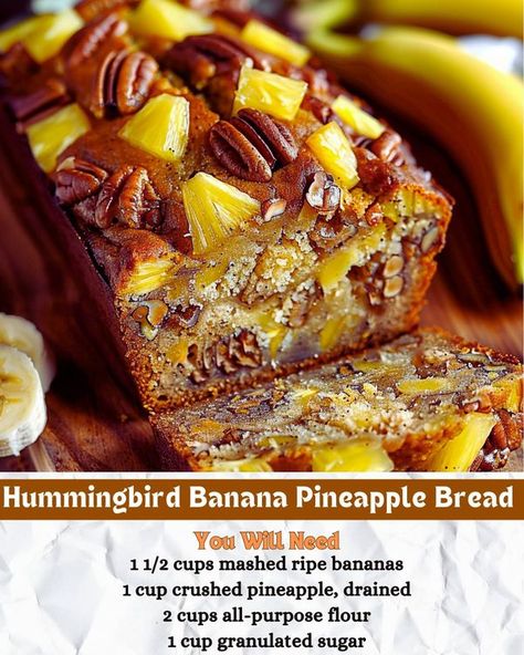 Mexican Banana Bread, Hummingbird Banana Pineapple Bread, Banana Pineapple Bread, Jamaican Banana Bread Recipe, Hummingbird Bread Recipe, Hawaiian Bread, Pineapple Bread, Cabbage Soup Diet Recipe, Recipes Mexican