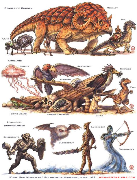 Dark Sun Monsters Athas Dark Sun, Dark Sun Dnd, Sun Monster, Black Things, Myths & Monsters, Dark Sun, Beast Creature, Heroic Fantasy, Cool Monsters