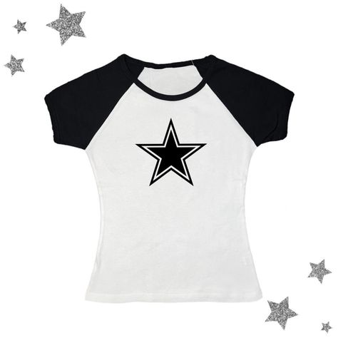 BLACK STAR BABY TEE -white and black cap sleeve... - Depop Cute Star Shirt, Star Tee Shirt, Star Shirt Outfit Y2k, Star Top Y2k, Y2k Shirt White Background, Star T-shirt, Cute Y2k Shirts, White Y2k Shirt, Y2k Clothes White Background