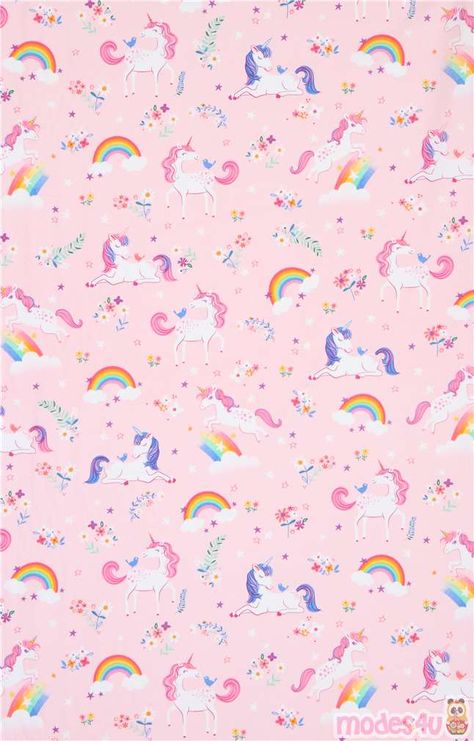 light pink Robert Kaufman rainbow Happy Little Unicorns - Animal Fabric - Fabric - Kawaii Shop modeS4u Unicorn And Rainbow Wallpaper, Unicorn Wallpaper Aesthetic, Unicorns Wallpaper, Pink Unicorn Wallpaper, Wallpaper Unicorn, Araling Panlipunan, Unicorn Background, Wallpaper Backgrounds Dark, Unicorn Picture