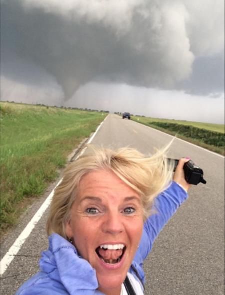 Join us for our 2018 Storm Chasing Tours and this could be you! Our Tornado Tour guests Lori taking a "Tornado Selfie" during the Chapman, KS EF-4 tornado Mother Nature, Tornado Alley, Storm Chasing, Ideal Life, Up Close And Personal, Adventure Tours, Severe Weather, The Hundreds, Tornado