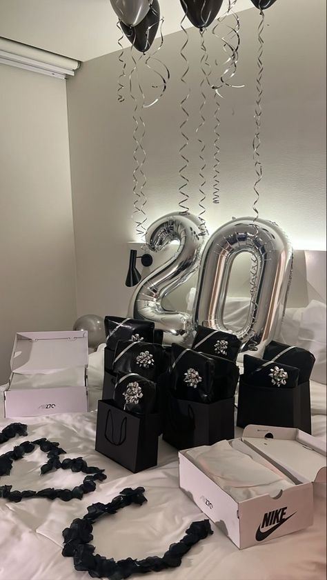 pretty & unique. follow for more content. 20 Birthday Boyfriend Ideas, Boujee Gifts For Boyfriend, Gifts To Surprise Boyfriend, 20 Birthday Boyfriend, Boyfriends 20th Birthday Gift Ideas, Set Up For Boyfriend Birthday, 19th Birthday Ideas For Boyfriend, Men 20th Birthday Ideas, 20th Birthday Ideas For Boyfriend